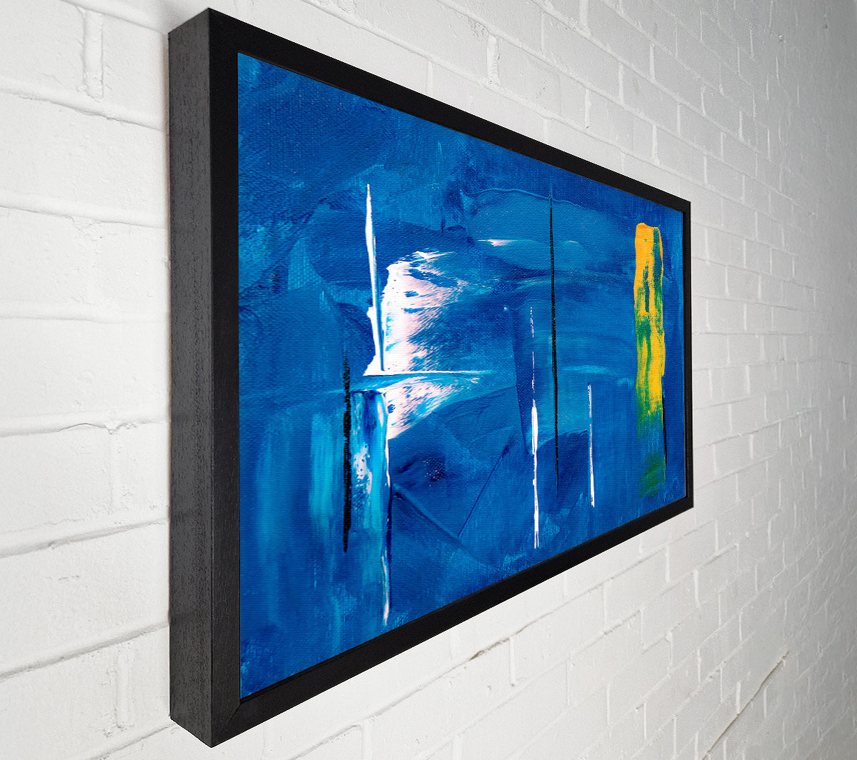 Azure And Yellow Brushstrokes Canvas Art