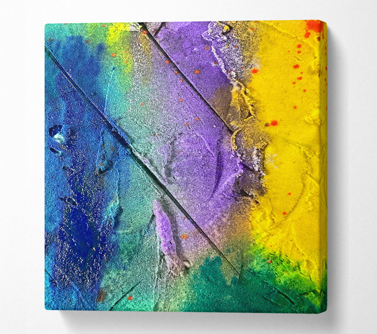 Purple And Yellow Abstract Canvas Wall Art