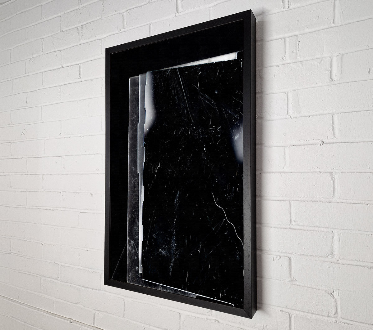 Scratched Black Glass Canvas Wall Art