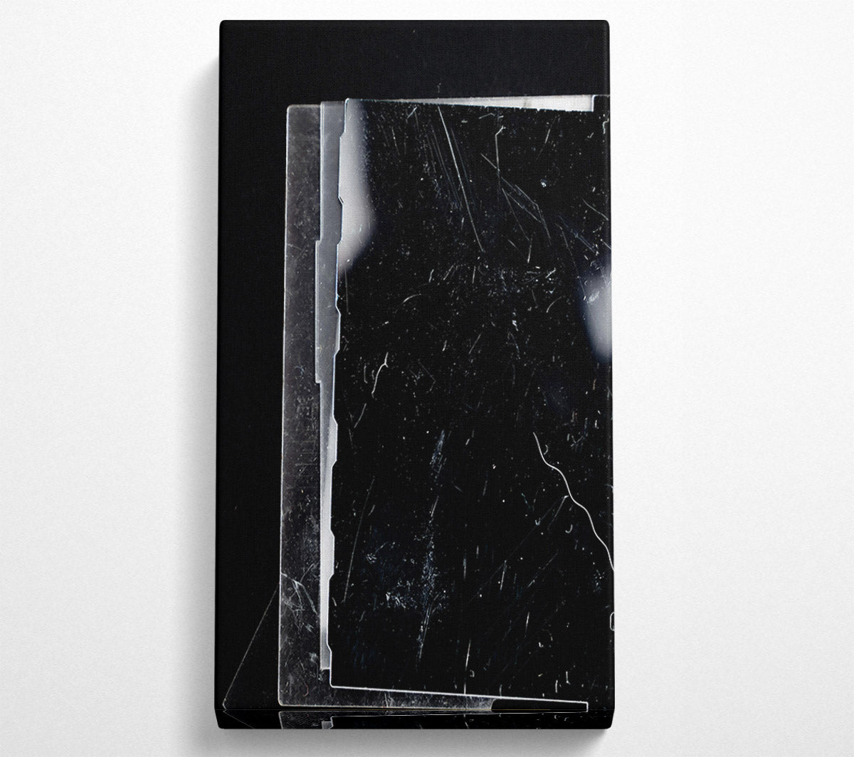 Scratched Black Glass Canvas Wall Art