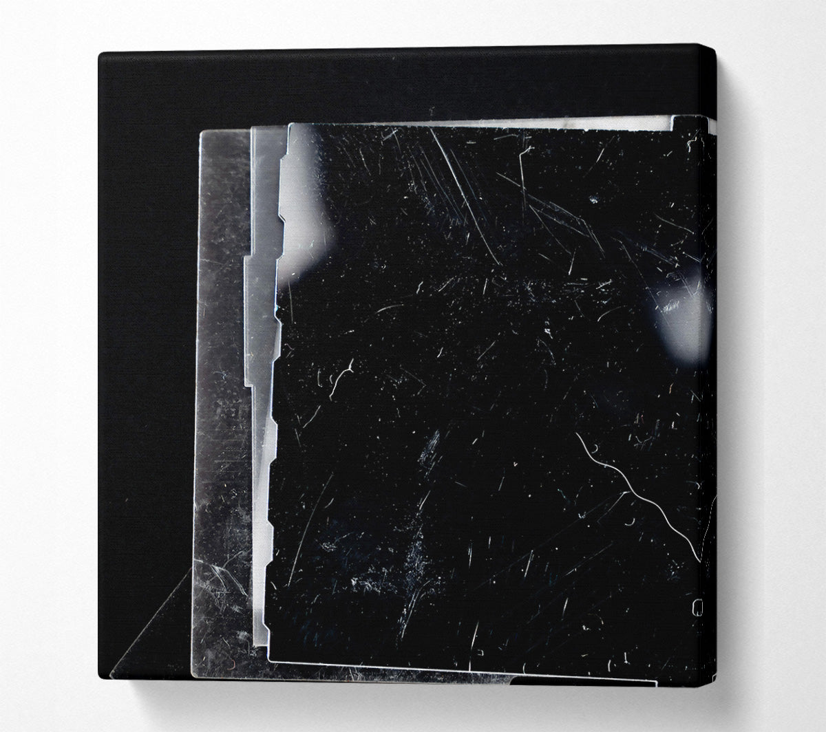 Scratched Black Glass Canvas Wall Art