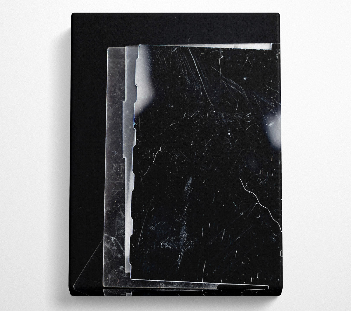 Scratched Black Glass Canvas Wall Art