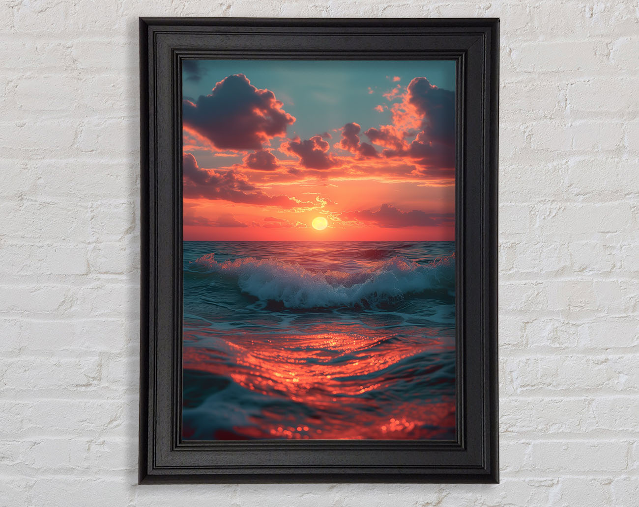 Beautiful Sea Sunset Framed Print