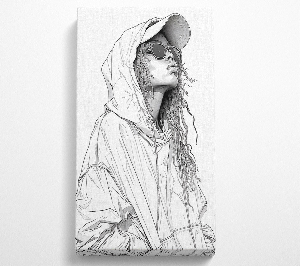White Hood Gaze Canvas Wall Art