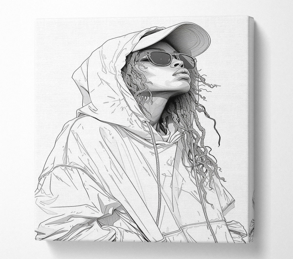 White Hood Gaze Canvas Wall Art