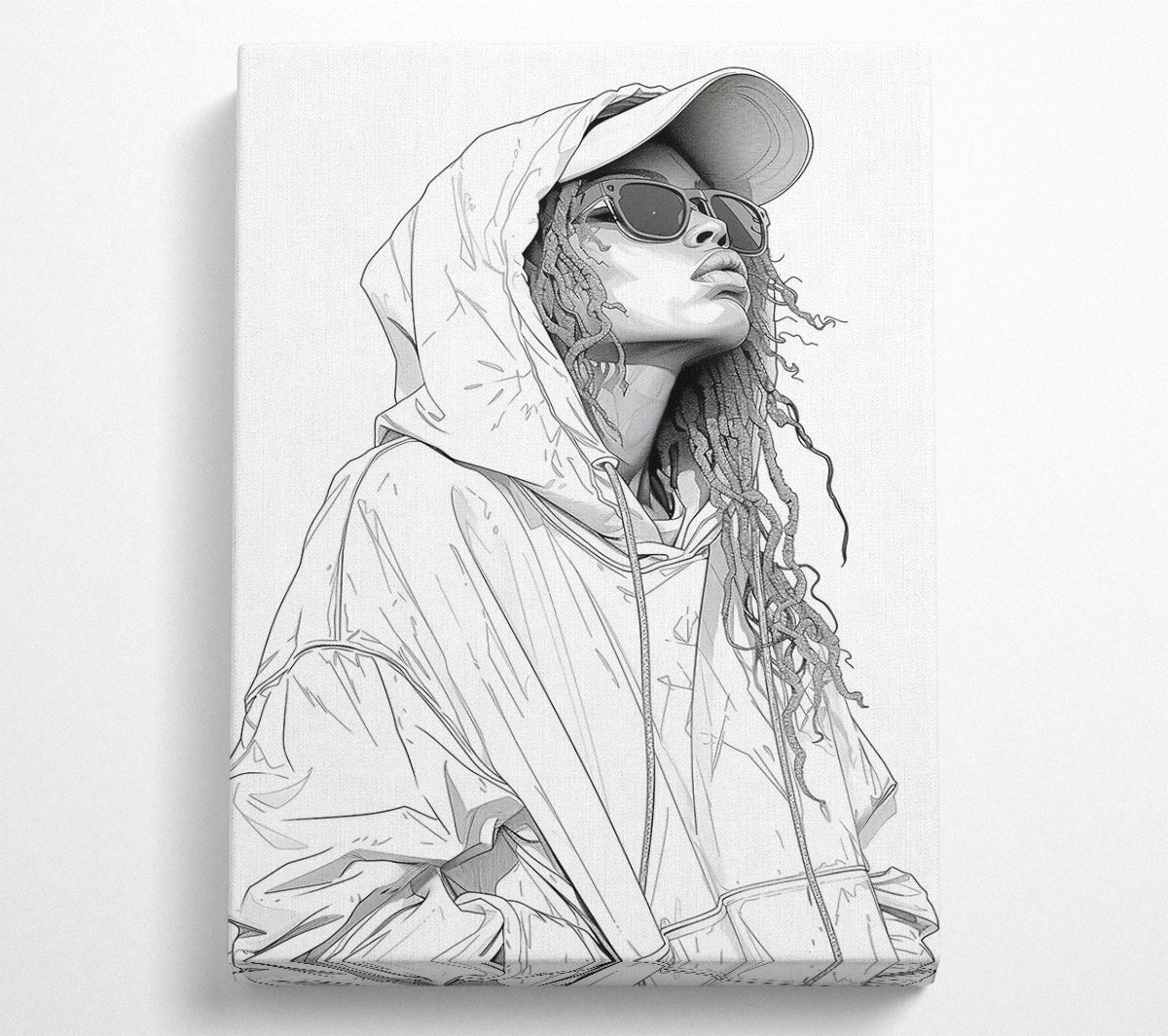 White Hood Gaze Canvas Wall Art