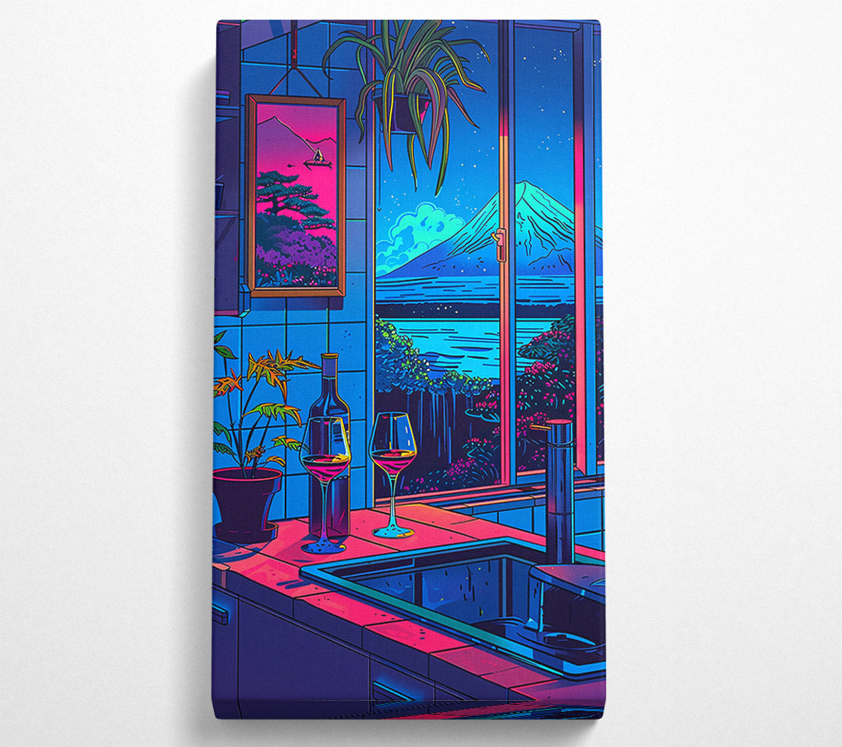 Pink Sunset Kitchen Canvas Wall Art