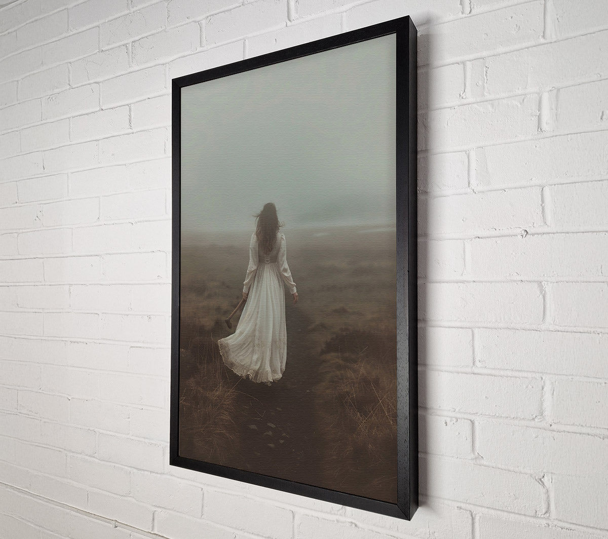 White Dress In Fog Canvas Wall Art