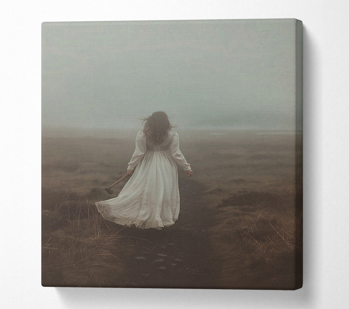 White Dress In Fog Canvas Wall Art