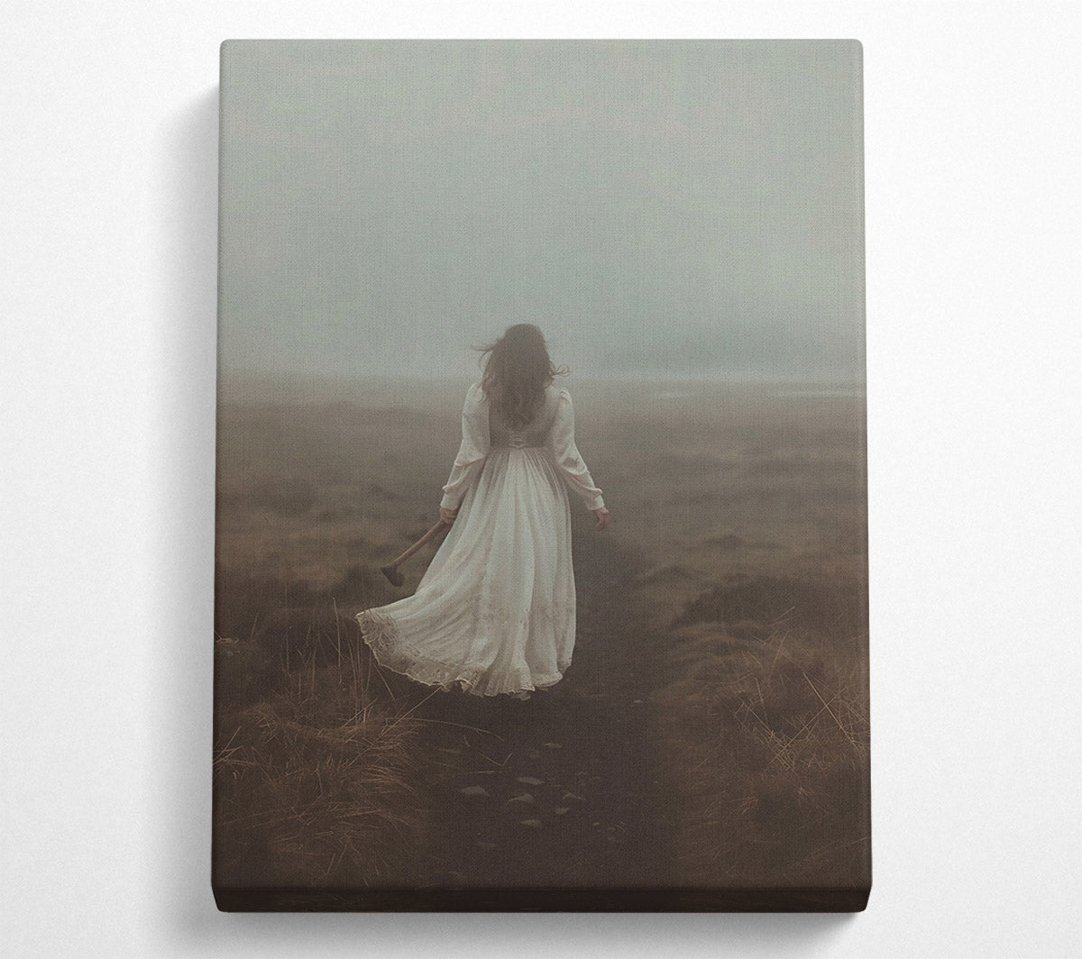 White Dress In Fog Canvas Wall Art