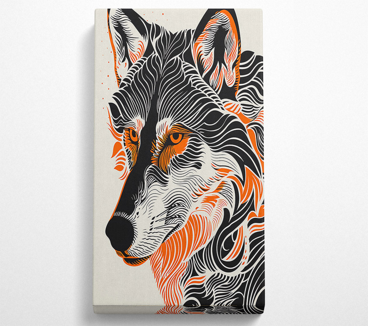 Orange Wolf Lines Canvas Print