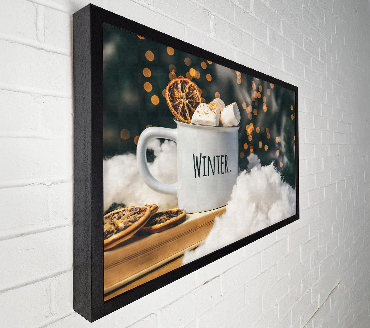 White Winter Mug Canvas Wall Art