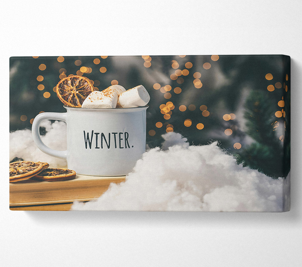 White Winter Mug Canvas Wall Art