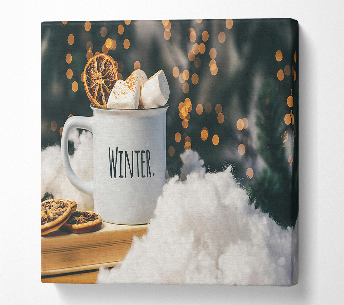 White Winter Mug Canvas Wall Art