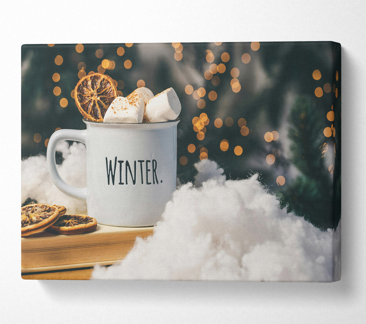 White Winter Mug Canvas Wall Art