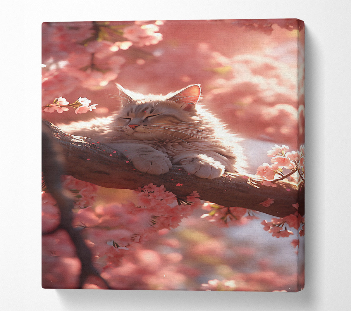 Pink Blossom Slumber Canvas Wall Art