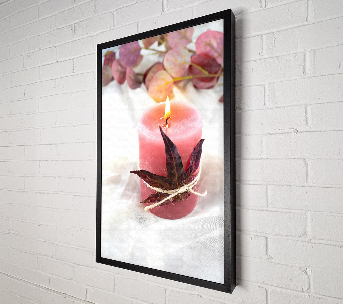 Pink Candle Glow Canvas Art