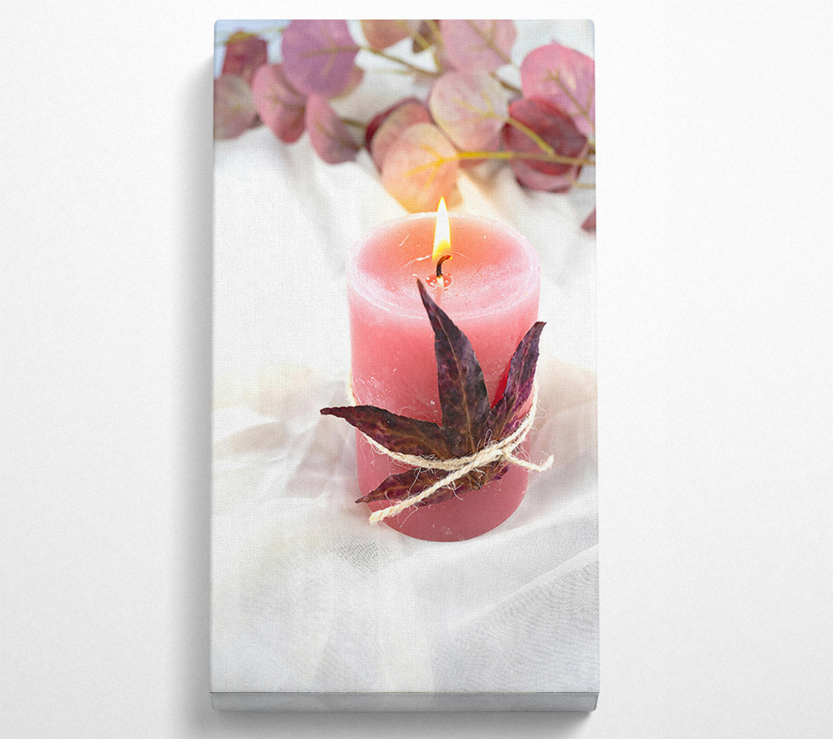 Pink Candle Glow Canvas Art