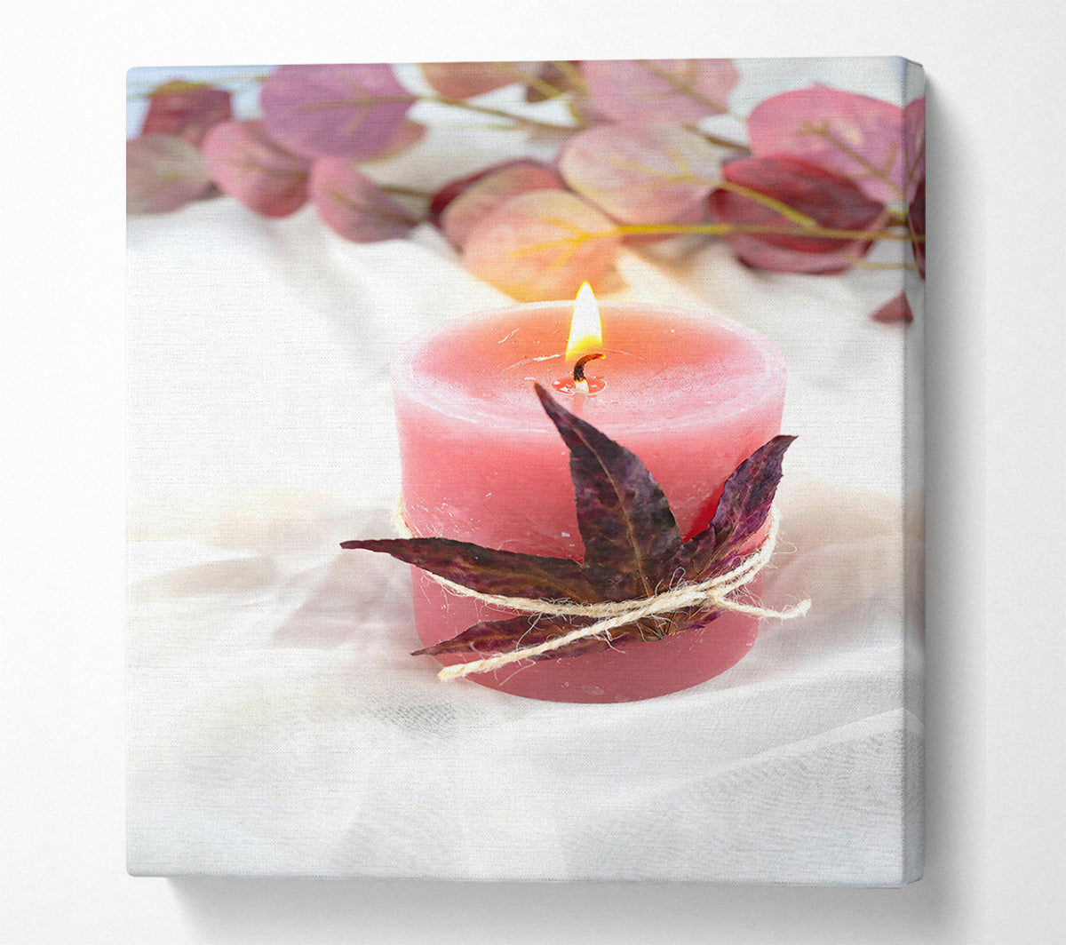 Pink Candle Glow Canvas Art