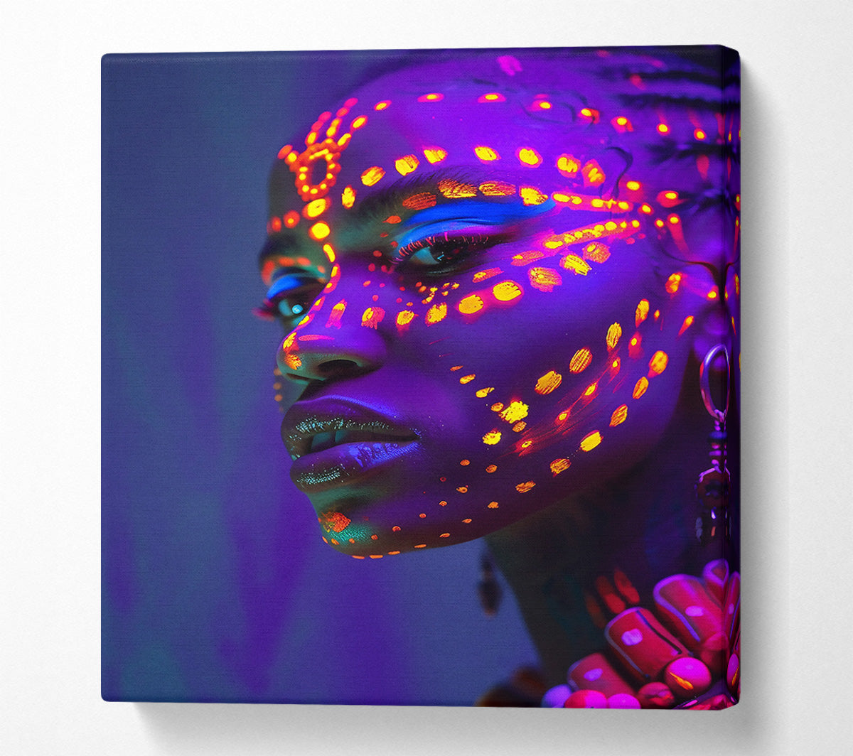 Purple Neon Glow Canvas Wall Art