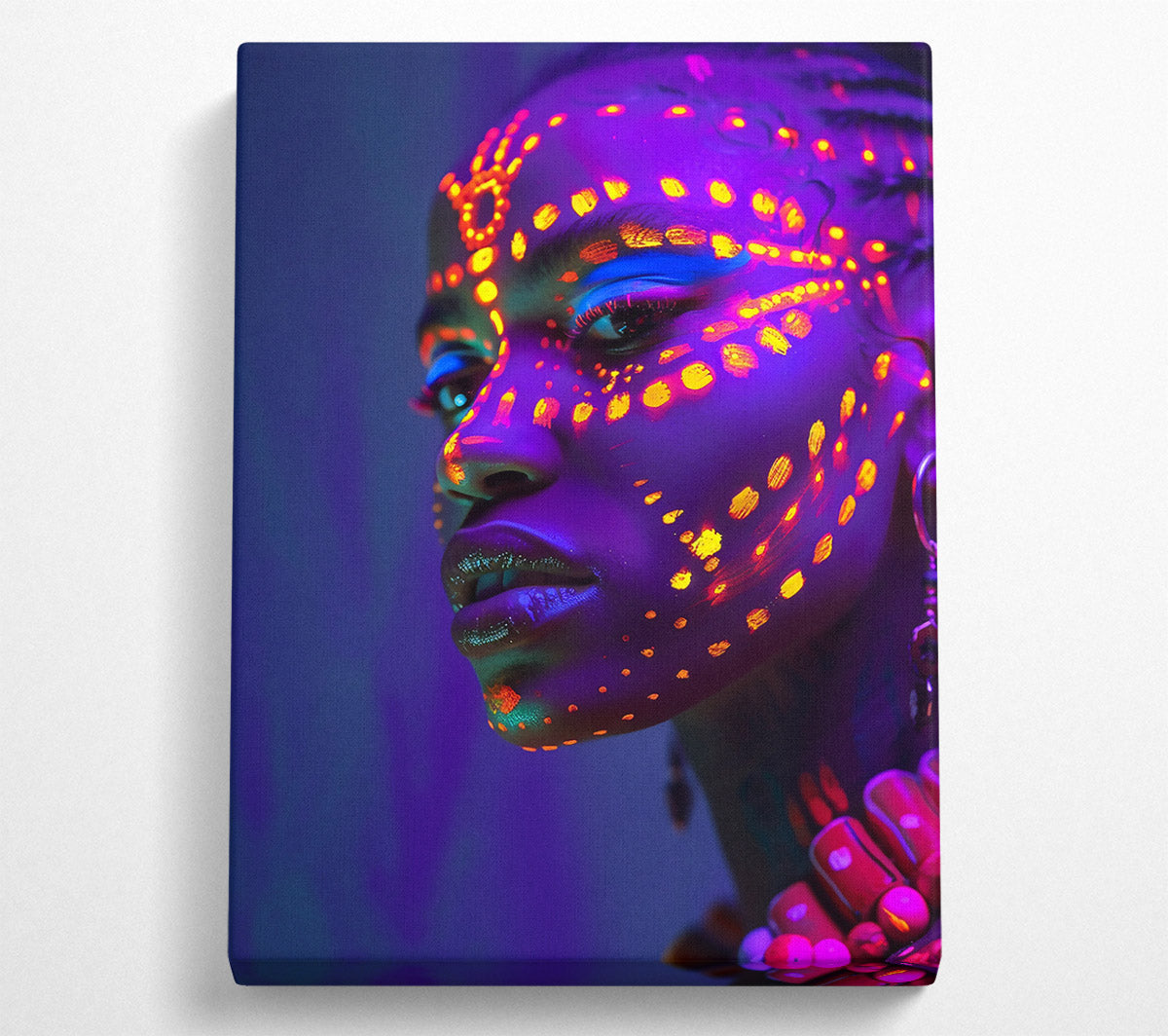 Purple Neon Glow Canvas Wall Art