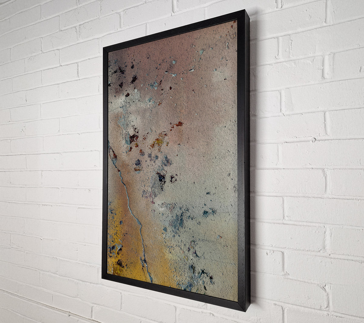 Golden Crackle Abstract Canvas Print