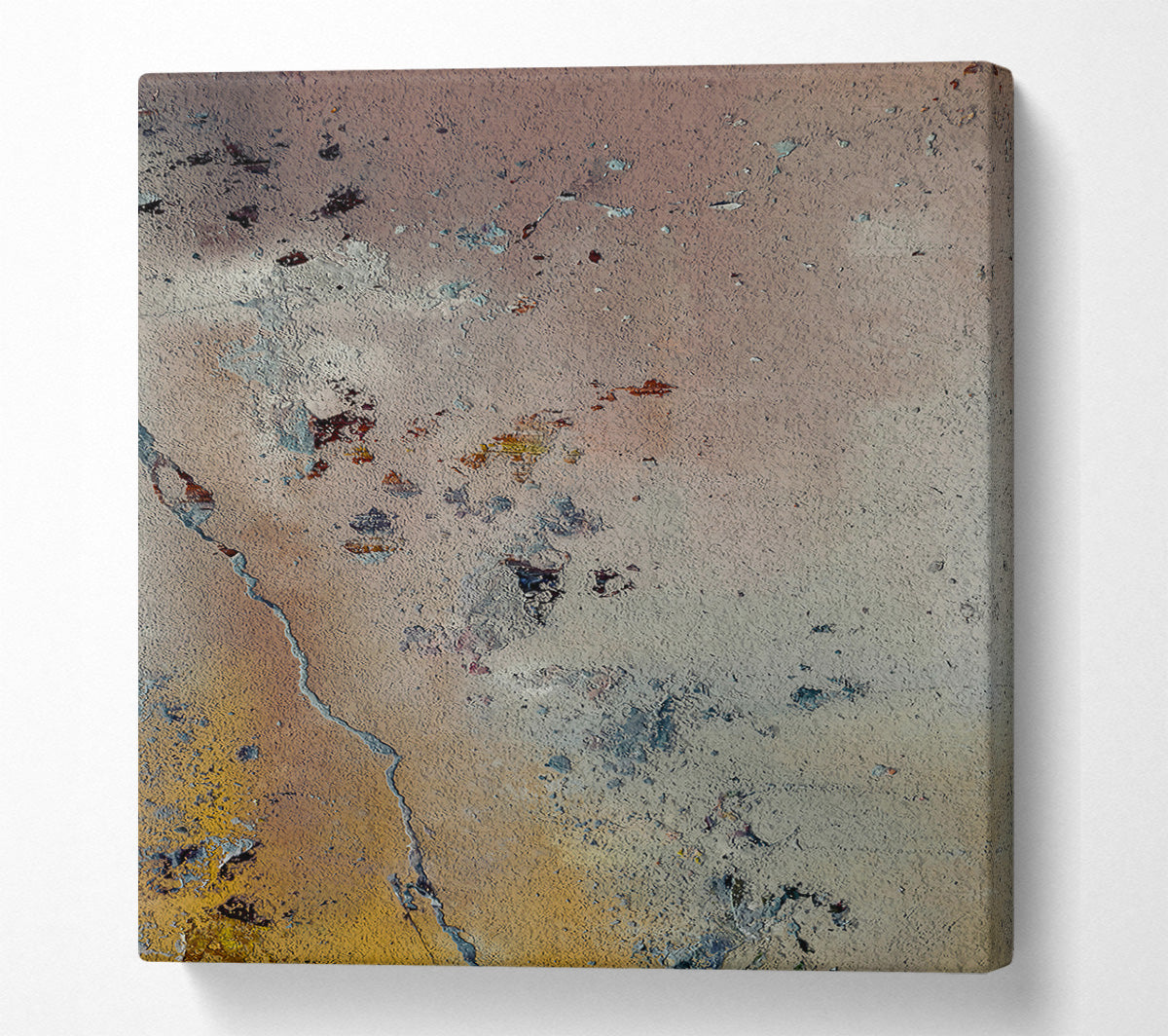 Golden Crackle Abstract Canvas Print