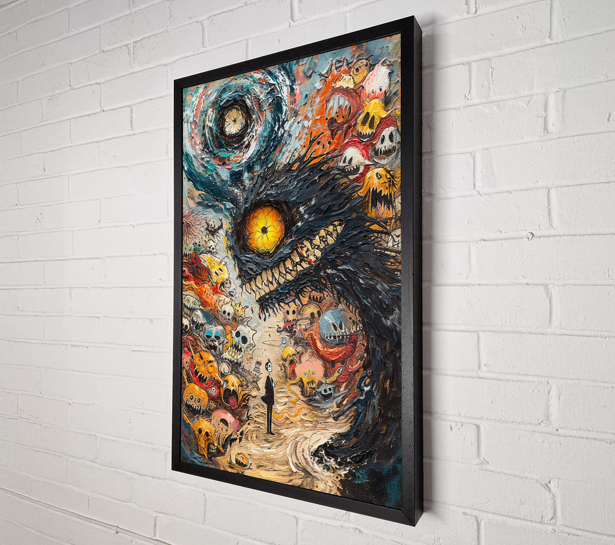 Yellow Eyes Of Fear Canvas Wall Art