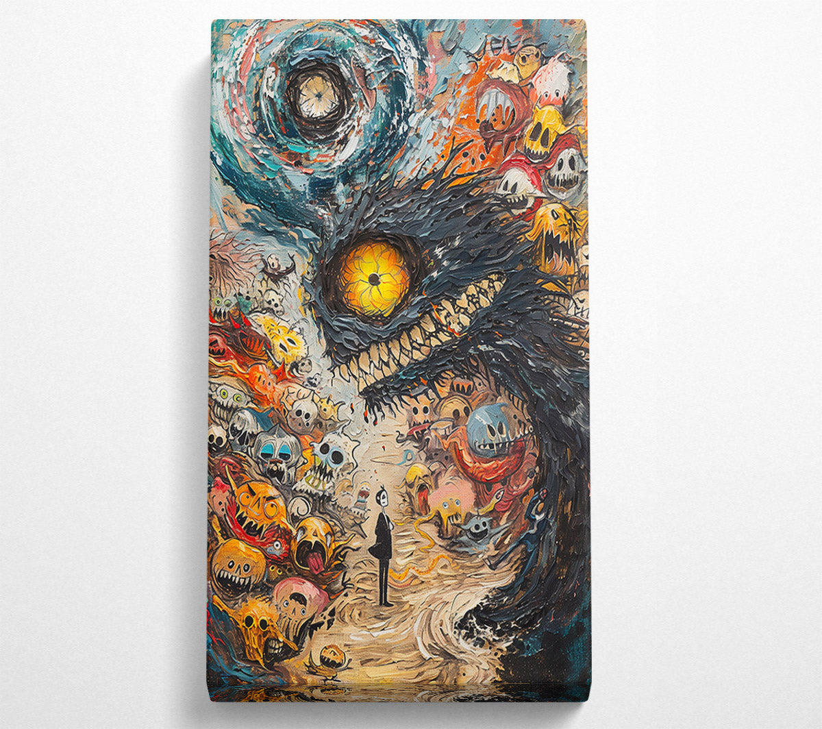 Yellow Eyes Of Fear Canvas Wall Art