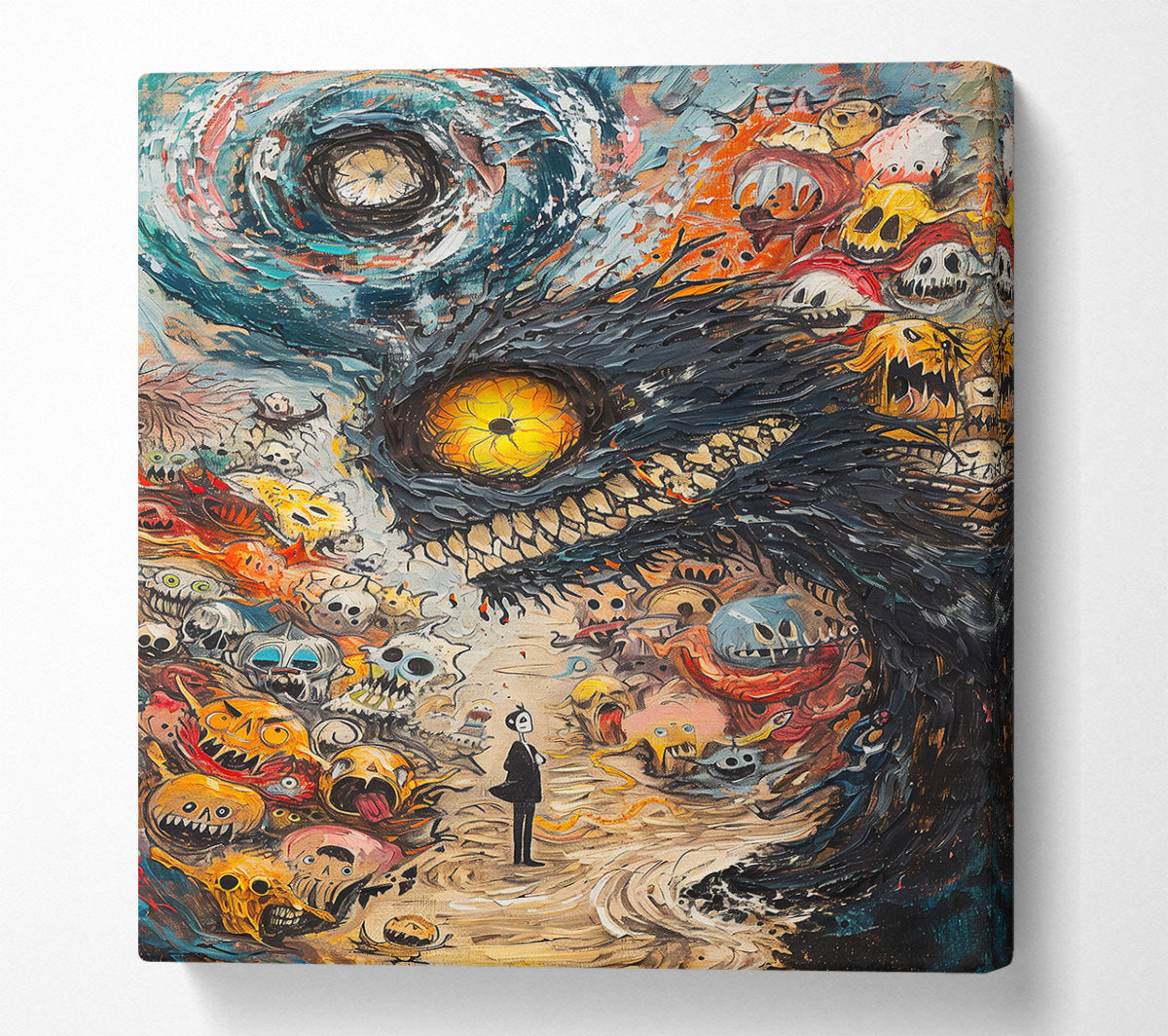 Yellow Eyes Of Fear Canvas Wall Art