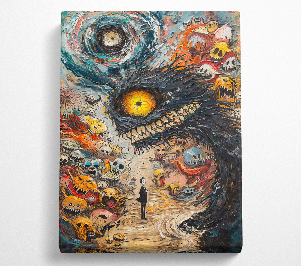 Yellow Eyes Of Fear Canvas Wall Art