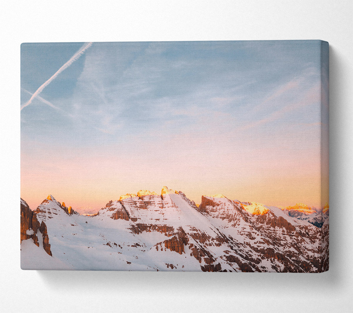 Pink Sky Mountains Canvas Wall Art