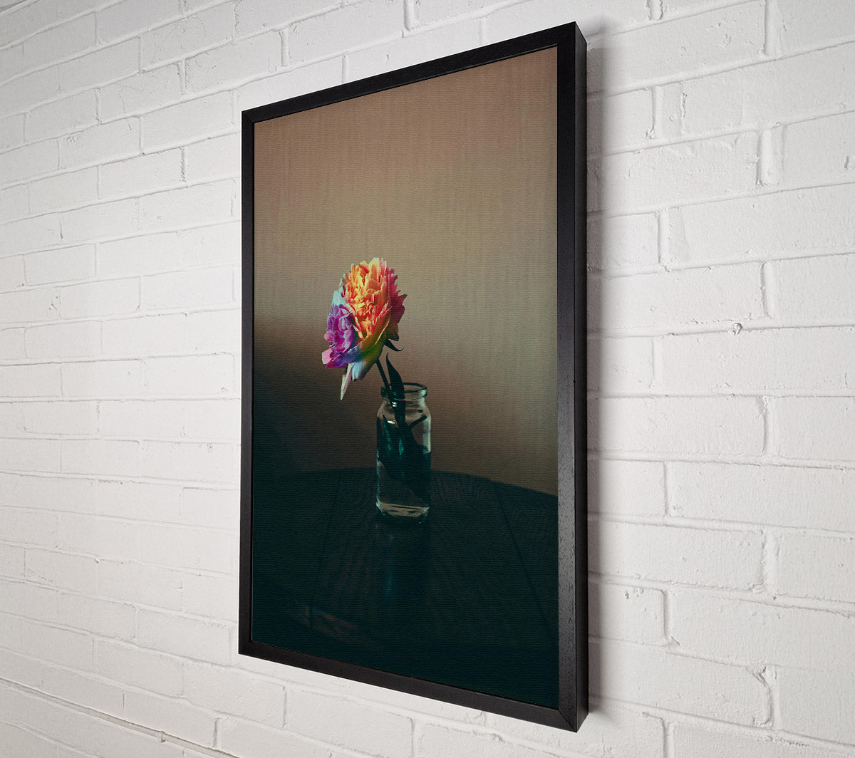 Yellow Bloom In Glass Canvas Wall Art