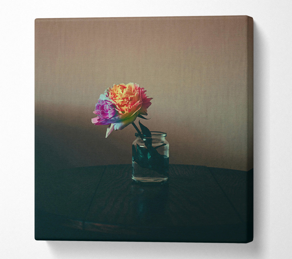 Yellow Bloom In Glass Canvas Wall Art