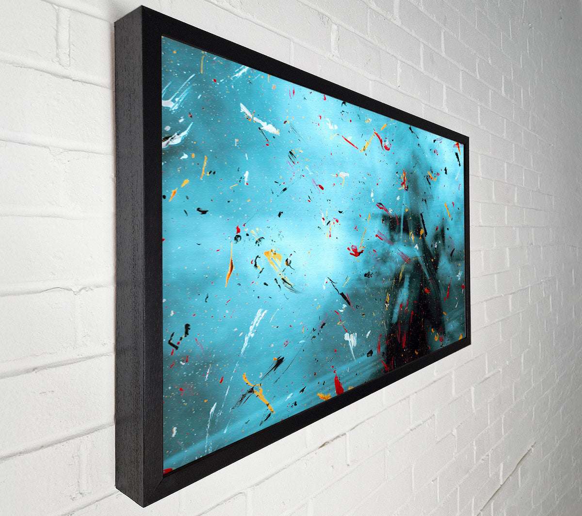Teal Flecks Of Color Canvas Wall Art