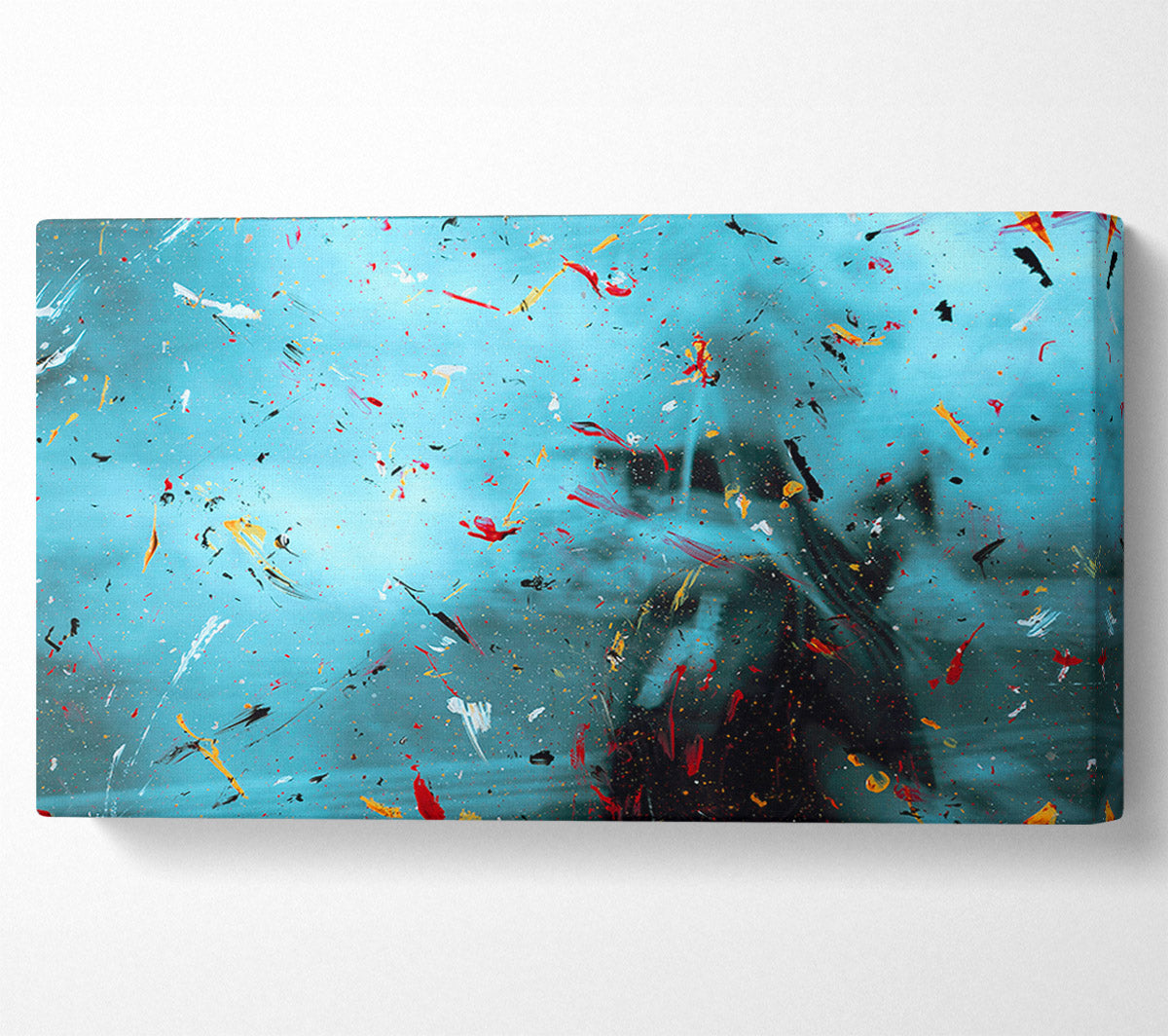 Teal Flecks Of Color Canvas Wall Art