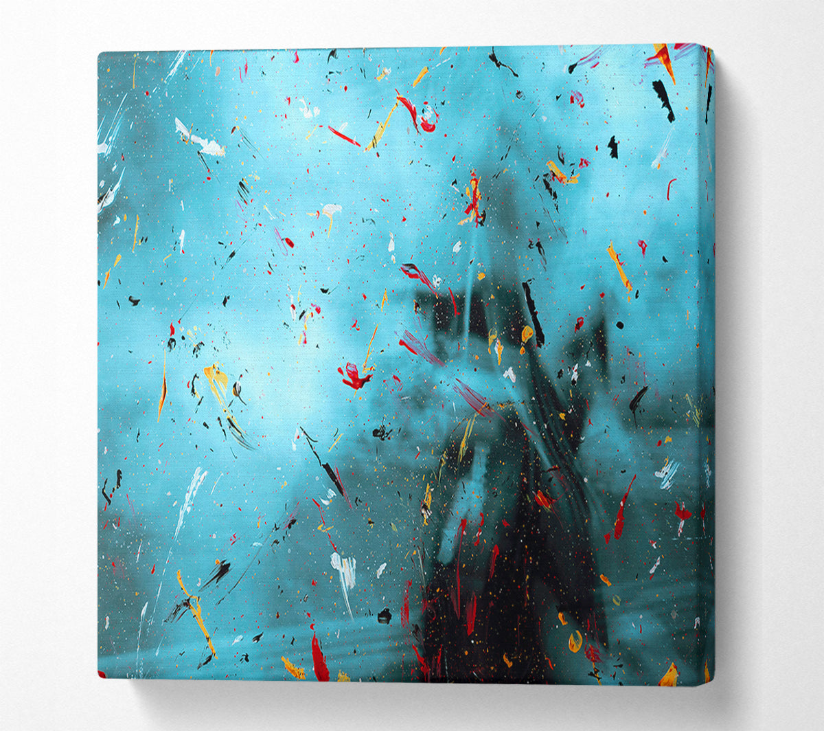 Teal Flecks Of Color Canvas Wall Art