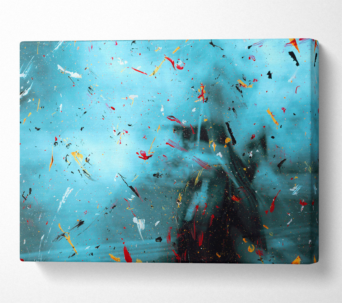 Teal Flecks Of Color Canvas Wall Art