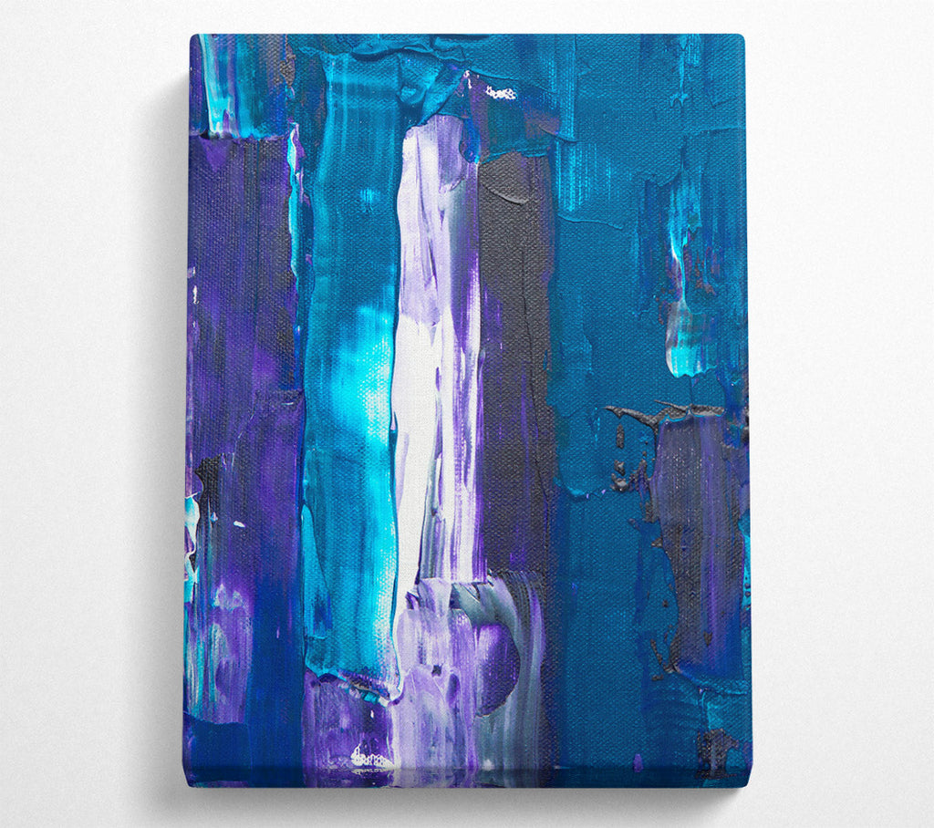 Teal Abstract Strokes Canvas Wall Art