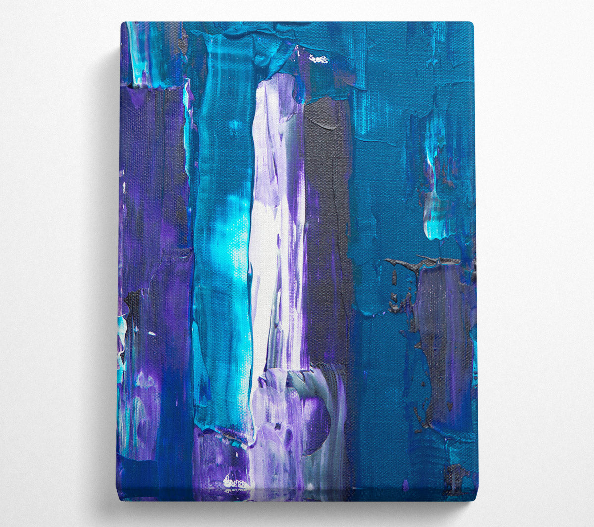Teal Abstract Strokes Canvas Wall Art