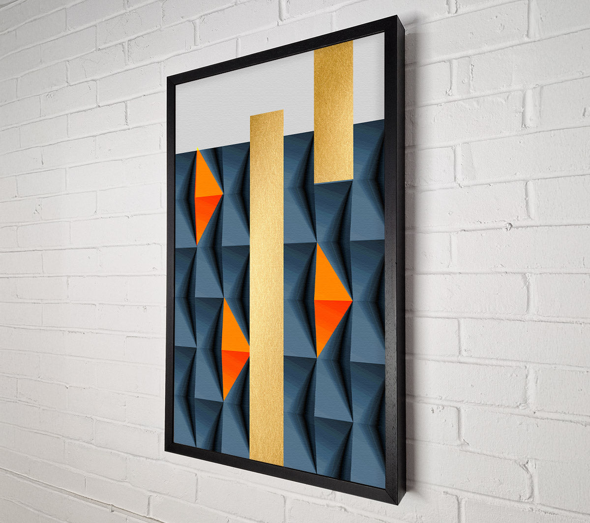 Blue And Gold Blocks Canvas Print