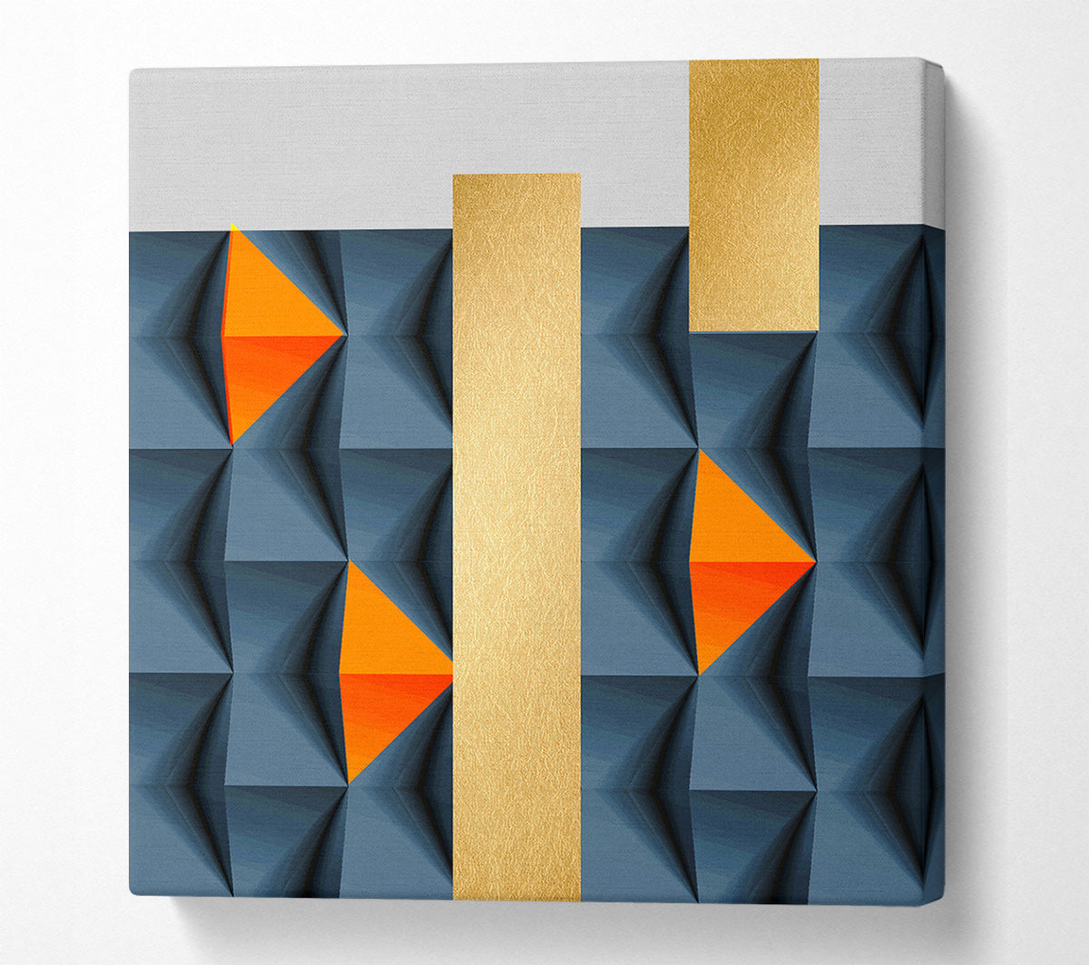 Blue And Gold Blocks Canvas Print
