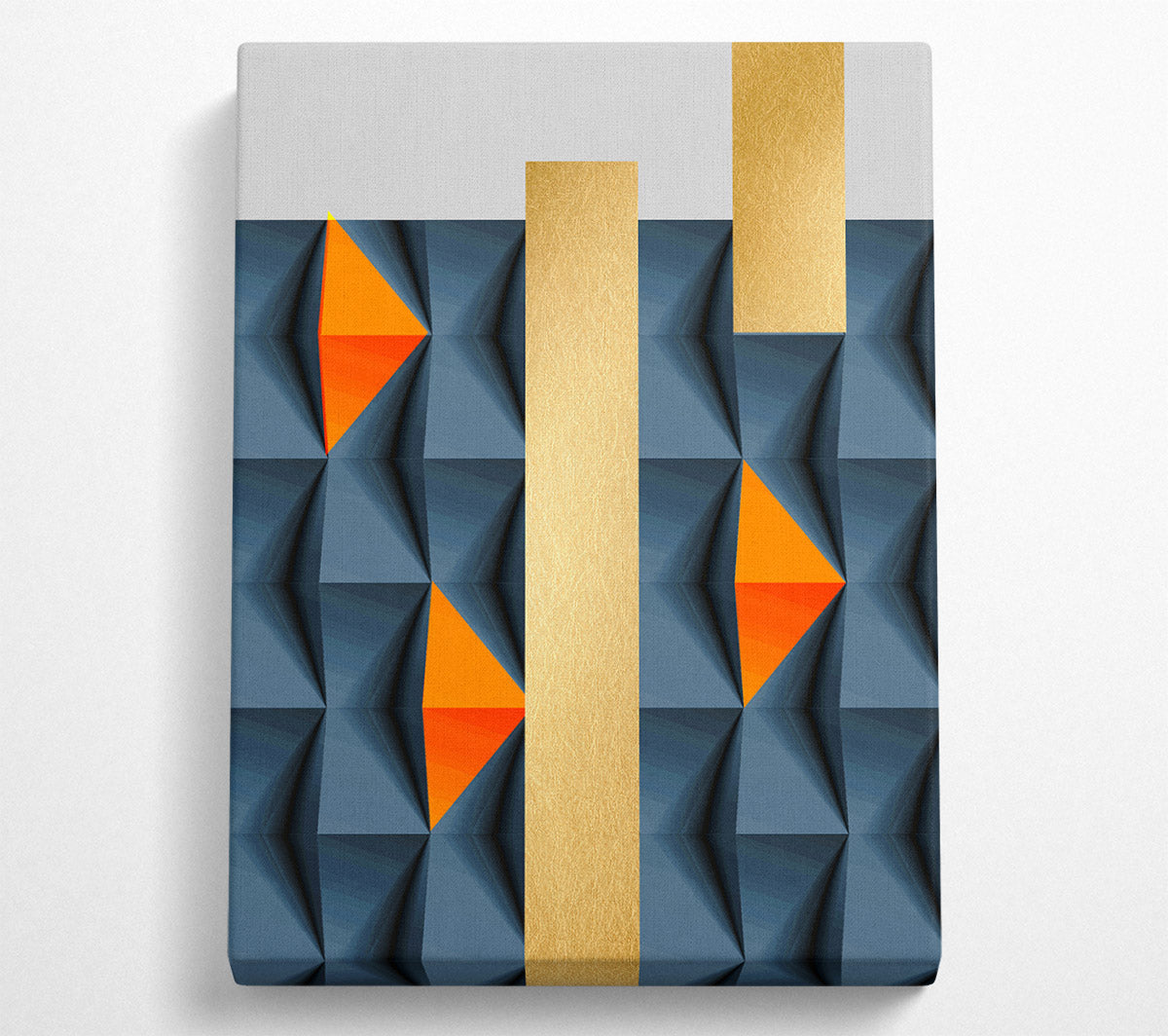 Blue And Gold Blocks Canvas Print
