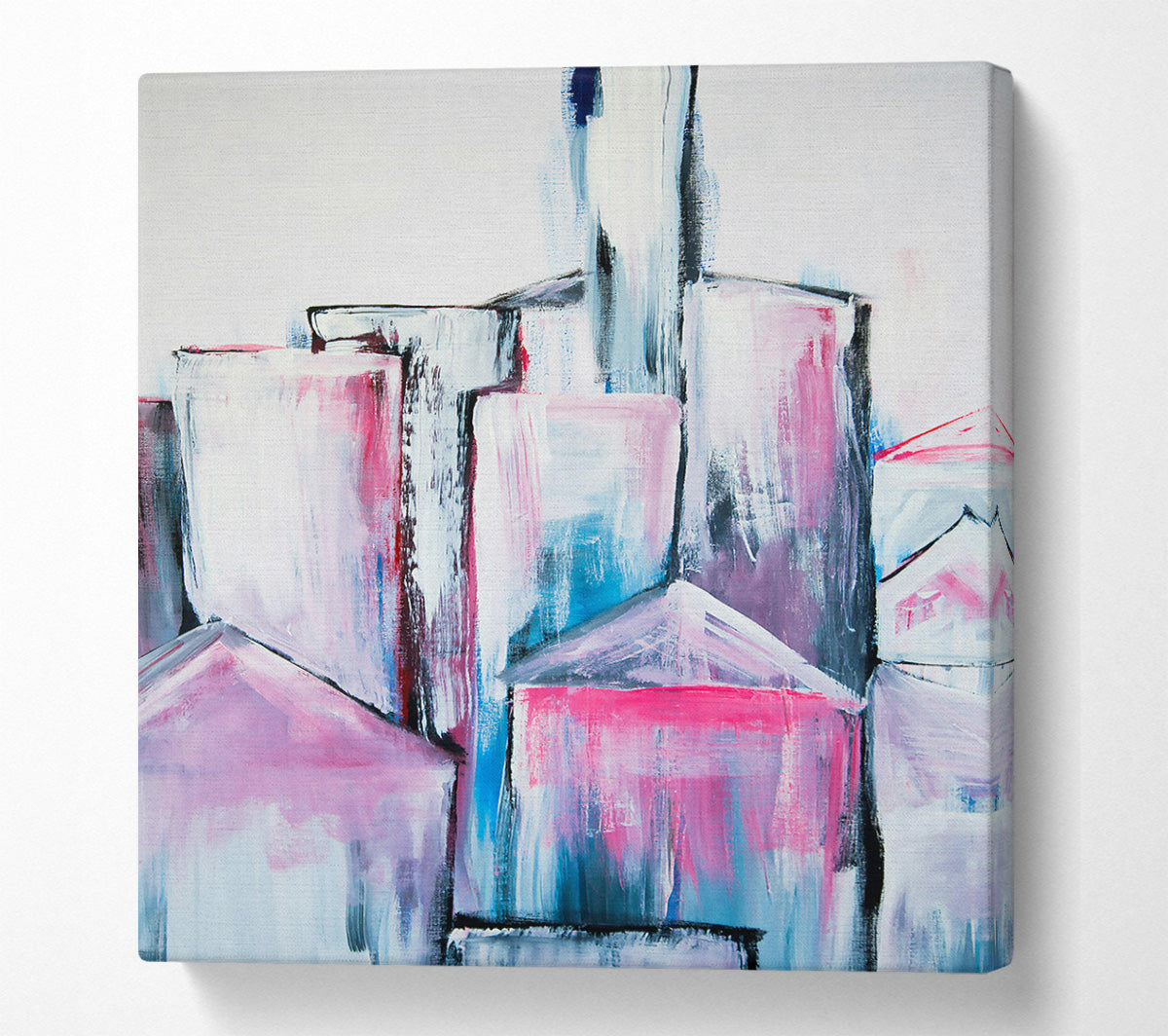Pink Cityscape Dreams Canvas Wall Art