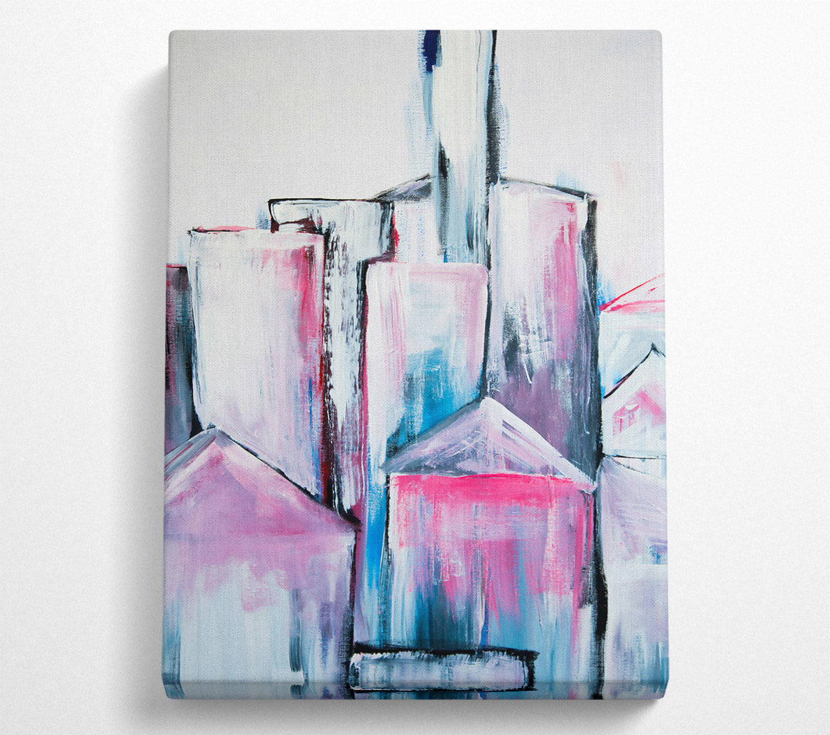 Pink Cityscape Dreams Canvas Wall Art