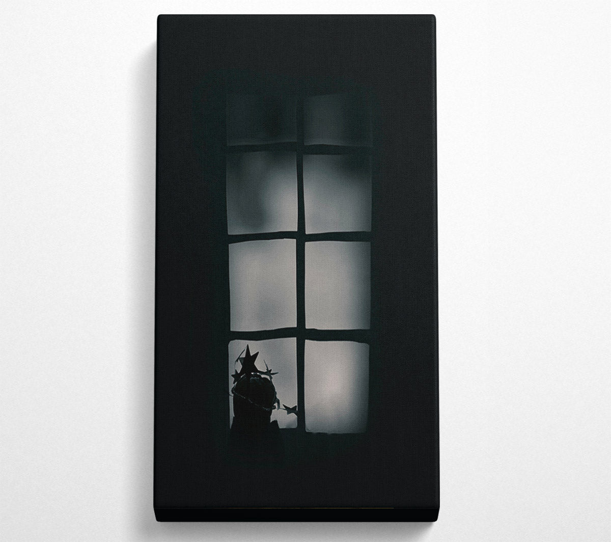 Silhouetted Stars In Grey Canvas Wall Art
