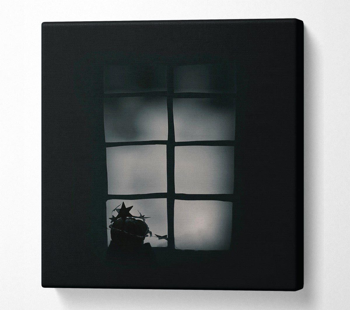 Silhouetted Stars In Grey Canvas Wall Art