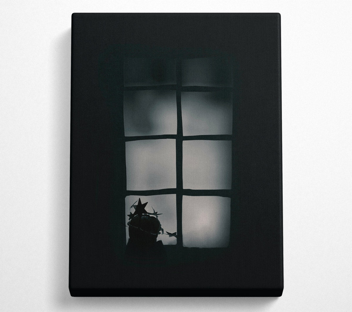 Silhouetted Stars In Grey Canvas Wall Art