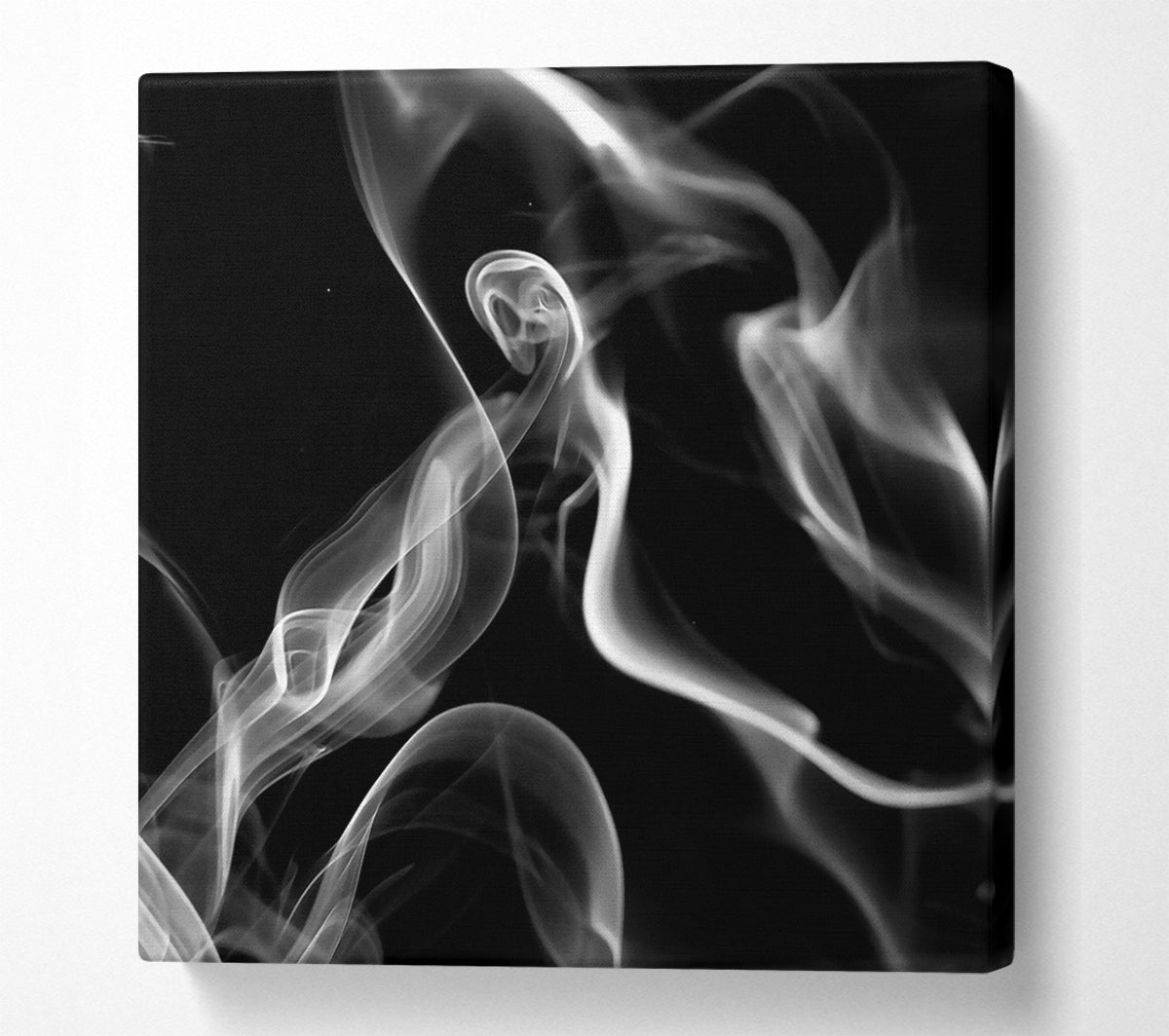 White Smoke Abstraction Canvas Wall Art