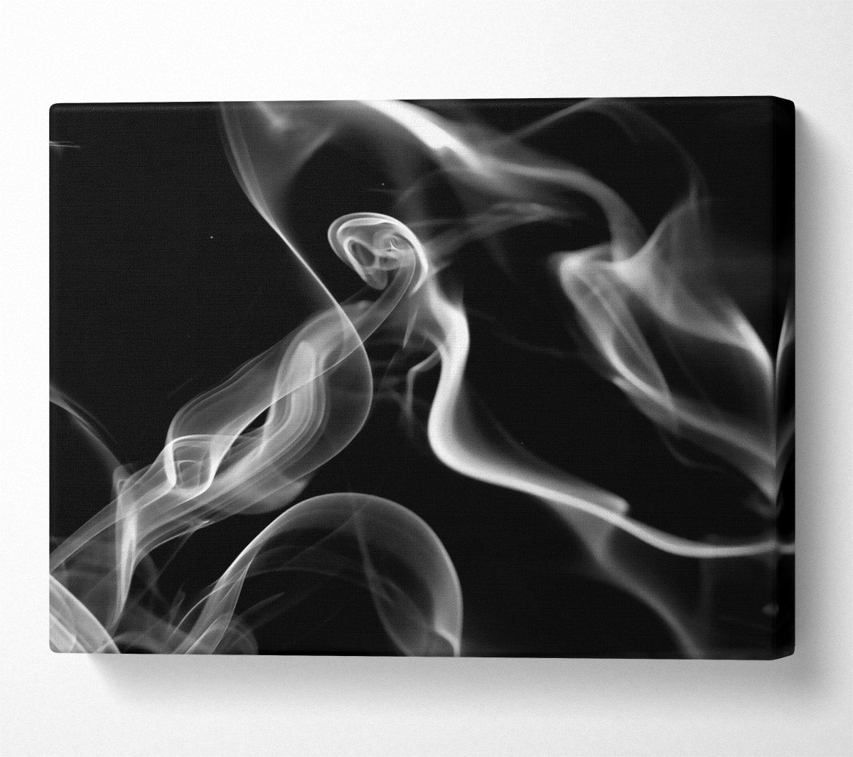 White Smoke Abstraction Canvas Wall Art